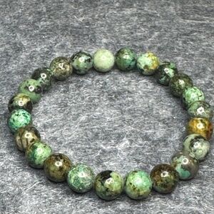 Kambaba Jasper · Smooth · Round Stones  Stretchy Bracelet